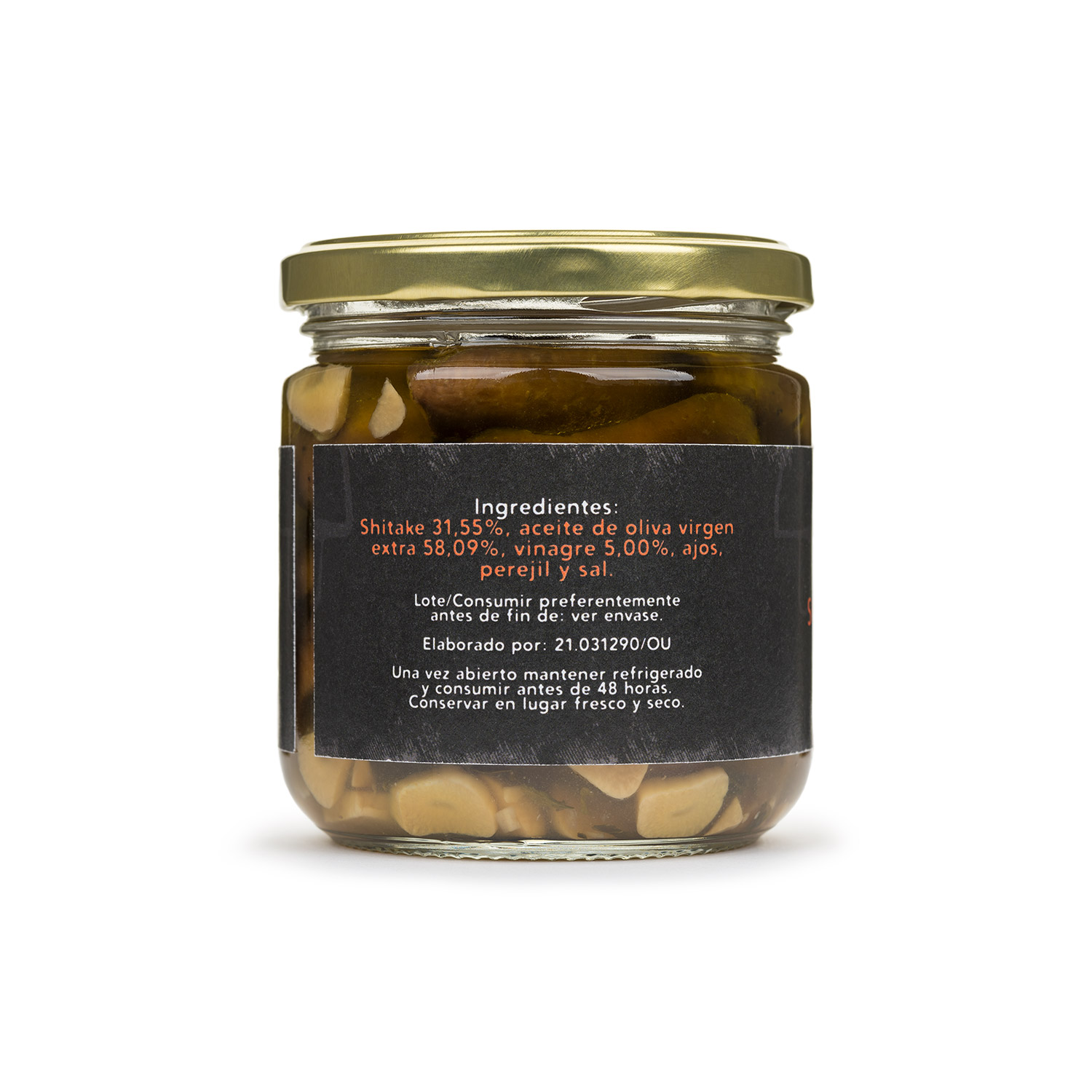 conserva de seta Shitake ingredientes