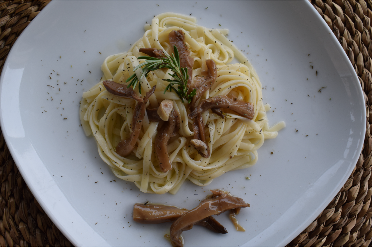receta de tallarinas con setas shitake