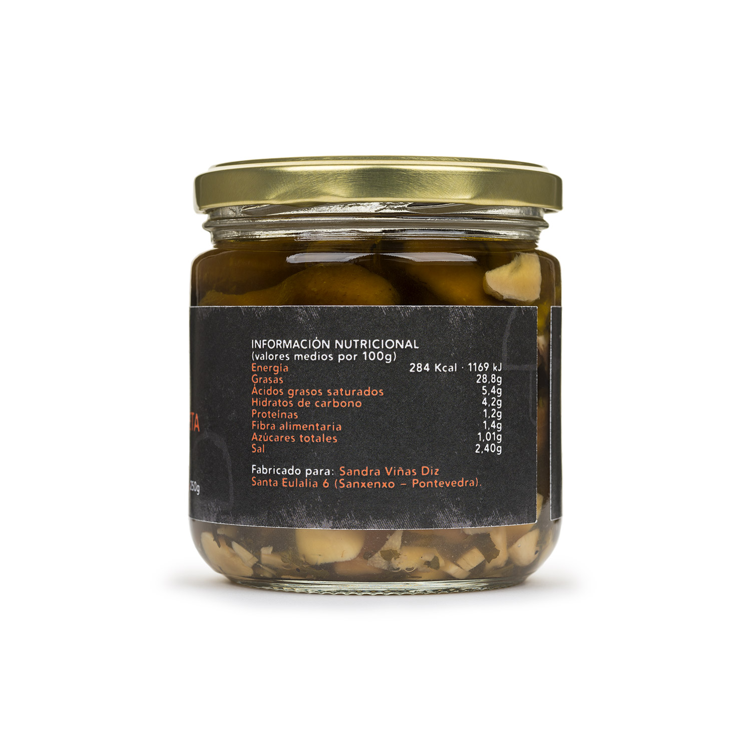 conserva seta Shitake en vinagreta tabla nutricional