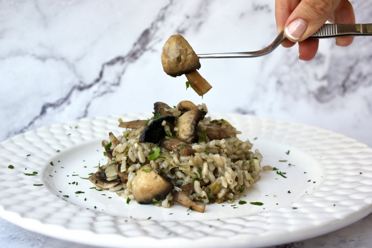 receta de champiñones con arroz